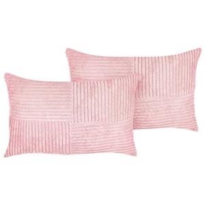 Beliani MILLET Set van 2 kussens Roze