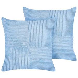 Beliani MILLET Set van 2 kussens Blauw