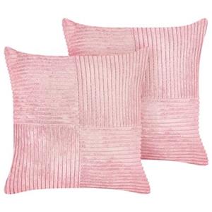 Beliani MILLET Set van 2 kussens Roze