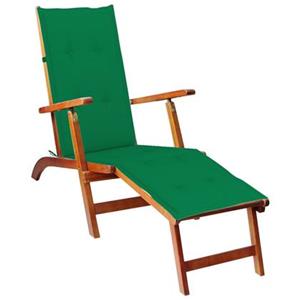 Bonnevie - Liegestuhl mit Fußstütze und Auflage Akazie Massivholz vidaXL787869