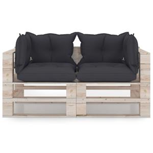 VIDAXL Garten-palettensofa 2-sitzer Mit Kissen Kiefernholz