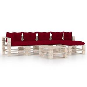 vidaXL Gartenlounge-Set 6-tlg. Garten-Sofagarnitur aus Paletten mit Kissen Kiefernholz, (1-tlg)