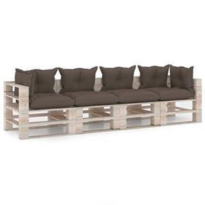 VIDAXL Garten-palettensofa 4-sitzer Mit Kissen Kiefernholz