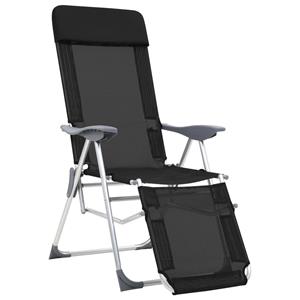 Klappbare Liegestühle mit Fußteil 2 Stk. Schwarz Textilene vidaXL - Schwarz