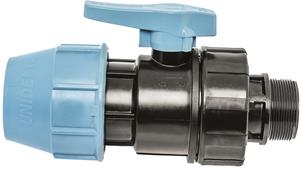 Unidelta Kogelafsluiter met buitendraad voor PE/tyleen - 20mm x 1/2 - 16 bar