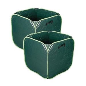 Merkloos 2x stuks tuinafvalzakken opvouwbaar groen 290 liter -