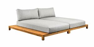 SUNS Loungebed Portofino Soft Grey Mixed Weave 2-Delig