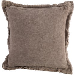PTMD Collection PTMD Indra Brown fabric cushion with ruffles square