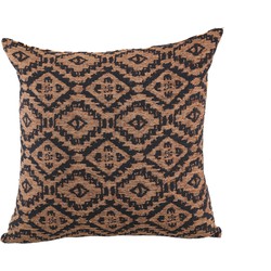 PTMD Collection PTMD Clarke Brown double printed fabric cushion square