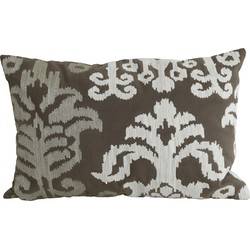 PTMD Collection PTMD Cloe Taupe cotton cushion antique pattern rectangl