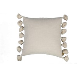 PTMD Collection PTMD Dolly Cream cushion with tassels square