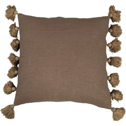 PTMD Collection PTMD Dolly Grey cushion with tassels square