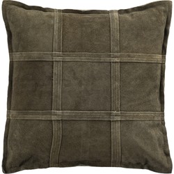 PTMD Collection PTMD Cobie Green suede leather cushion square S