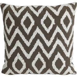 PTMD Collection PTMD Cecile Taupe cotton cushion triangle pattern squar