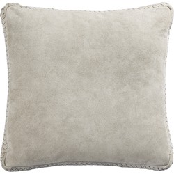 PTMD Collection PTMD Suky Taupe suede leather cushion square S