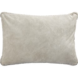 PTMD Collection PTMD Suky Taupe suede leather cushion rectangle