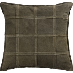 PTMD Collection PTMD Cobie Green suede leather cushion square L