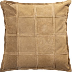PTMD Collection PTMD Cobie Camel suede leather cushion square L