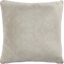 PTMD Collection PTMD Suky Taupe suede leather cushion square L