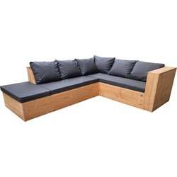 Wood4you  Loungeset 7 douglashout 200x200 cm - incl kussens (L-vorm)