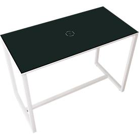 Paperflow sta-tafel Easy Desk, van metaal, met stelschroeven op vloerniveau, H 1100 mm, bestand tegen desinfectiemiddelen, antraciet/wit