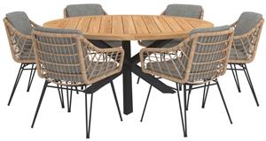 4 Seasons Outdoor Diningset Cottage Prado  Teak-Anthracite 160 cm