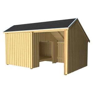 Plus Danmark Tuin shelter dicht / open onbehandeld incl dakleer/alu stips 248 x 432 x 250 cm | Type B