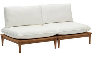 Natur24 Sofa Set aus zwei modularen Sesseln Portitxol 180 x 65 x 90 cm weiß braun