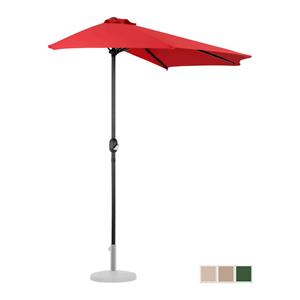 Uniprodo Halve parasol - Rood - vijfhoekig - 270 x 135 cm
