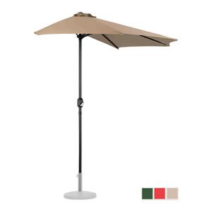 Uniprodo Halve parasol - Crème - vijfhoekig - 270 x 135 cm