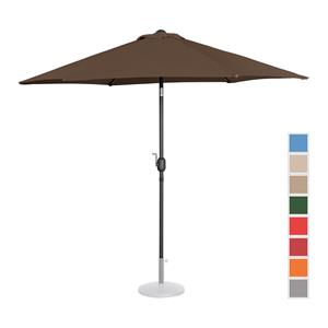 Uniprodo Parasol groot - bruin - zeshoekig - Ø 270 cm - kantelbaar