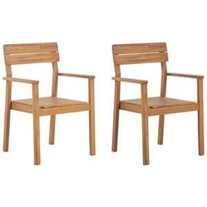 Beliani FORNELLI Set van 2 stoelen Lichte houtkleur