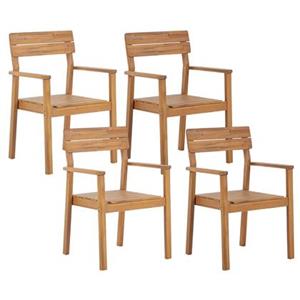 Beliani FORNELLI Set van 4 stoelen Lichte houtkleur