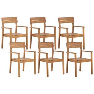 Beliani FORNELLI Set van 6 stoelen Lichte houtkleur