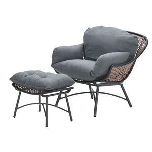 Garden Impressions Logan fauteuil met voetenbank copper/black/mystic g