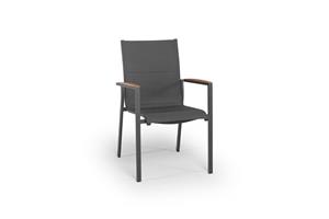 Tierra Outdoor Foxx Stockable Chair Antraciet / Teak