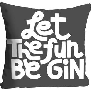 queence Sierkussen LET THE FUN BE GIN met een opschrift, kussenovertrek zonder vulling(1 stuk)