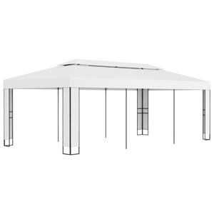 Pavillon mit Doppeldach 3 x 6 m Weiß - Vidaxl