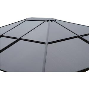 Sunny Luxe paviljoen alu zwartbruin met transparant PC dak 300 x 360 x 265cm