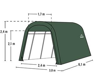 shelter-logic Foliengerätehaus 18,3 m², grün, 300 x 610 cm