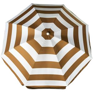 Merkloos Parasol - goud - gestreept - D140 cm - UV-bescherming - incl. draagtas -