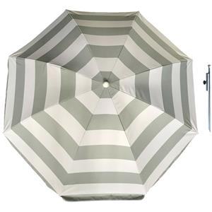 Merkloos Parasol - zilver - D140 cm - incl. draagtas - parasolharing - 49 cm -