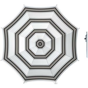 Parasol - Zwart/wit - D160 cm - incl. draagtas - parasolharing - 49 cm -