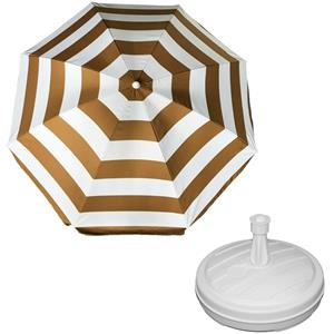 Parasol - goud - D120 cm - incl. draagtas - parasolvoet - cm -