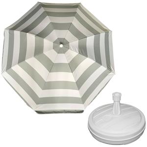 Parasol - zilver - D120 cm - incl. draagtas - parasolvoet - cm -