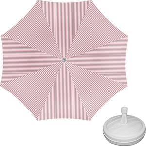 Parasol - rood/wit - D160 cm - incl. draagtas - parasolvoet - cm -