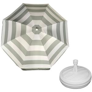 Merkloos Parasol - zilver - D140 cm - incl. draagtas - parasolvoet - cm -