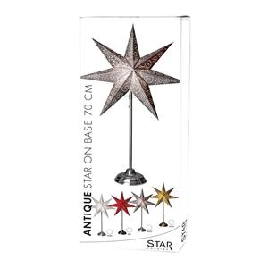 STAR TRADING Staande ster Antique, metaal/papier, rood