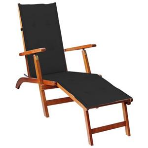 Bonnevie - Liegestuhl mit Fußstütze und Auflage Akazie Massivholz vidaXL731113