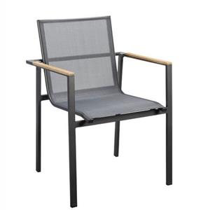 Yoi Mizu stackable dining chair alu dark grey/carbon textilene - 